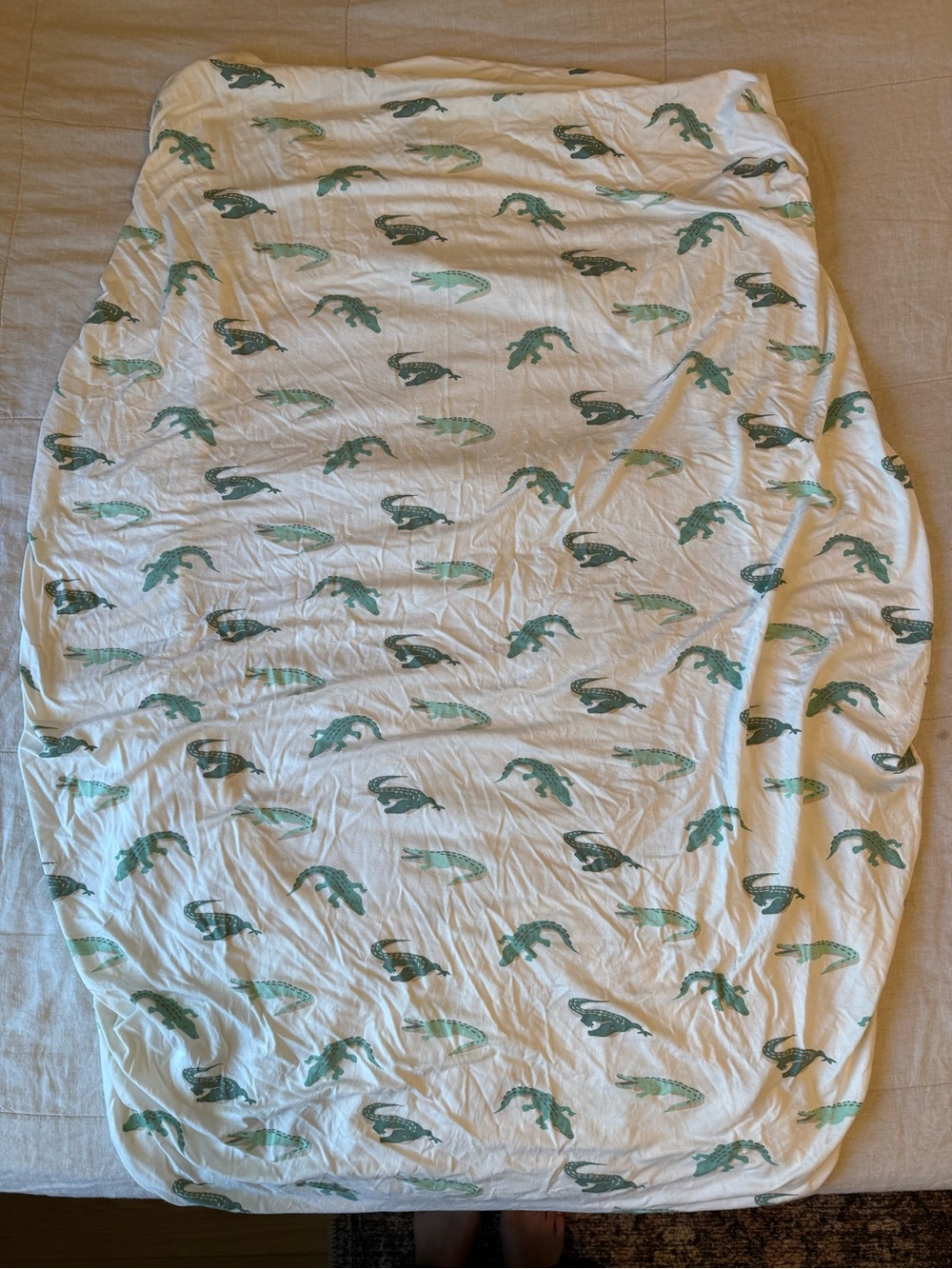 Kyte BABY Crocodile Standard Crib Sheet Used Twice